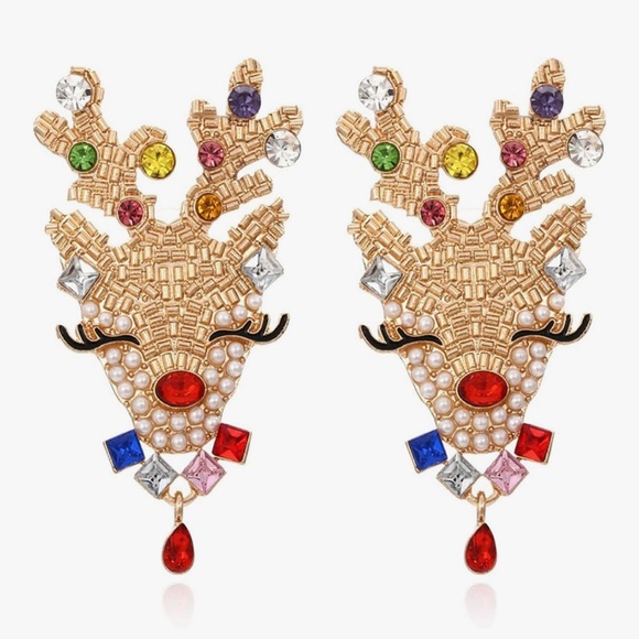 Jewelry - Glitzy Reindeer Earrings